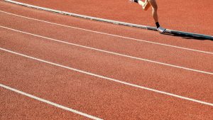 Runner on the Stadium Curve